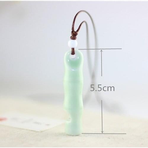 12 Pieces/Lot Long Necklace Ceramic Pendant Necklace Women Jewelry Whistle Bamboo Pendants For Women Choker Fashion Accessories