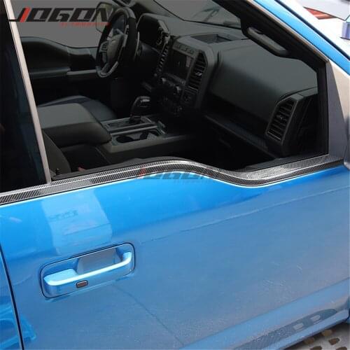 4pcs Stainless Steel Carbon Car Accessories Window Bottom Sill Molding Trim For Ford F150 F-150 2015-2019 2020