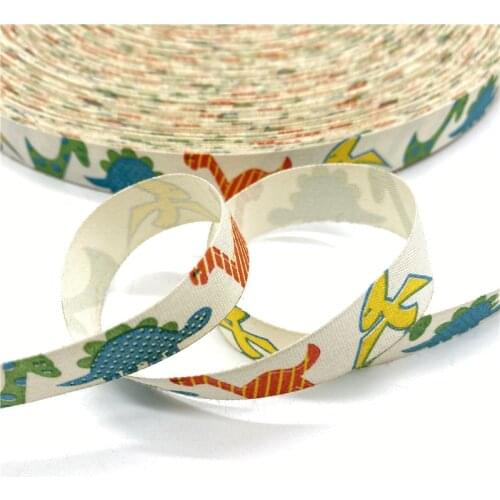 5Yards 15mm Cotton Ribbon Printed Cotton Ribbons For Wedding Christmas Decoration DIY Sewing Fabric #18