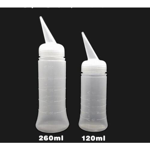 60Pcs/Lot 120ML/260ML Dry Cleaning Bottle With Scale Slanting Mouth Shampoo Bottle Dry Cleaning Pot Hair Dye Products HA2145
