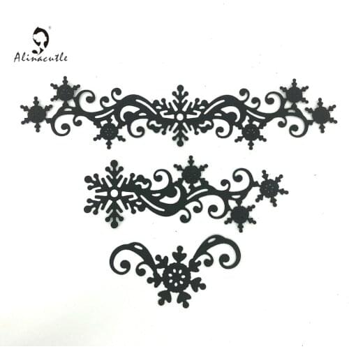 Alinacutle Metal Cutting Die Cut 3PC Snowflake Border Corner Scrapbooking Paper Craft Handmade Album Card Punch Art 20102309