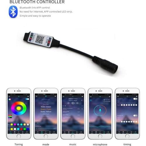 Smart RGB Bluetooth Music Timer Suitable DC LED Controller for 5V 12V 24V 5050 RGB Strip Light Multicolor Changing TV Back light