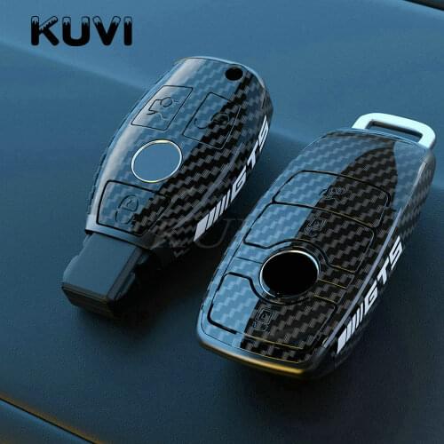 Carbon fiber Car Key Fob Case Cover Protector For Mercedes Benz E C G M R S Class W204 W212 W176 GLC CLA GLA AMG GTS Accessories