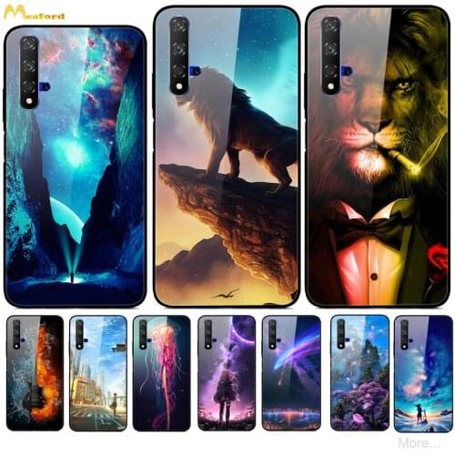 Honor 20 Case For Huawei Nova 5T Case Cover Tempered Glass Hard Fundas For Huawei Honor20 Phone Cases Coque Nova5t Back Cover 5t