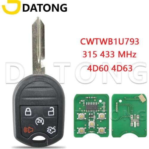 Datong Wolrd Car Remote Control Key For Ford Expedition Explorer Taurus Flex 315/433MHz 4D60 4D63 Chip CWTWB1U793 Replace Key