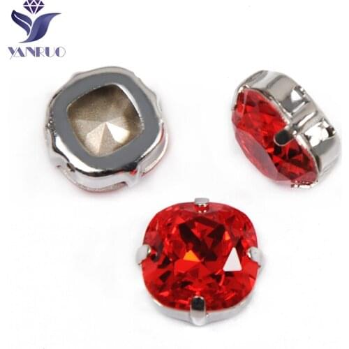 YANRUO 4470 All Sizes Hyacinth Cushion Cut Fancy Stones Setting Point Back Strass Glass Rhinestones With Claw Sewing Crystals