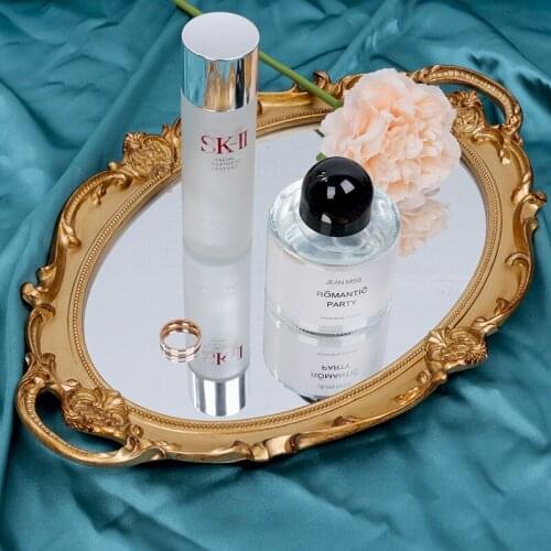 European Retro Mirror Tray Cosmetic Dessert Display Tray Jewelry Jewelry Storage Tray Photography Photo Props Home Decoration