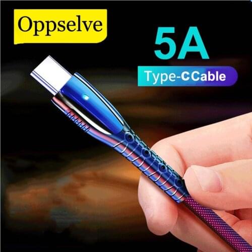 Oppselve 5A USB Type C Cable For Huawei Mate 30 20 P30 P20 P10 Pro Lite Fast Charging Charger USB-C Type-C Cable Wire Cord Cabo