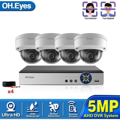 Video Surveillance Kit 1080P 5MP HD DVR 4CH CCTV System For Home 4 Security Camera 2000TVL Outdoor Video Surveillance System