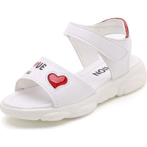 Summer Kids Shoea Children Sandals Fashion Girls Flat Sweet Pricness Shoes Pure Color Thick Bottom Beach Sandals STQ015