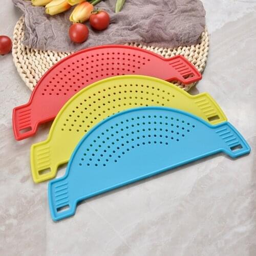 Multifunction Plastic Drain Basket Pot Side Drainer Washing Filter Sieve Basket Wash Rice Filter Leakproof Baffle Kitchen Gadget