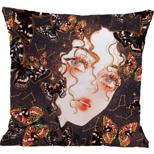 Fashion Personality Girl Pattern Throw Pillow Cushion Cover Seat Car Home Decor Sofa Bed Decorative Pillowcase 45x45cm