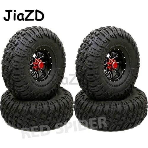 2/4PCS Metal 1.9 Beadlock Wheel Rim Tires Set for 1/10 RC Crawler Car Axial SCX10 90046 Traxxas TRX-4 Redcat GEN 8