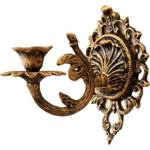 Creative Wall Hanging Candle Holder Metal Retro Candlestick Wind Lamp Courtyard Garden Court French Bougeoir Wall Decor FC433