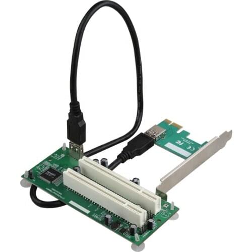 PCIe To Dual PCI Converter 2 Slot Card for Video Chip ASM1083 Pcie X1 Expansion Add on Card Support Capture Card Sound Card