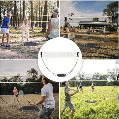 Portable Badminton Net with Stand Carry Bag, Folding Volleyball Tennis Badminton 87HF