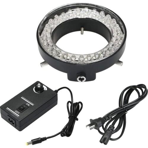 Adjustable 56 LED Ring Light Illuminator Lamp for Industry Stereo Microscope Camera Magnifier AC 90V-240V Power Adapter