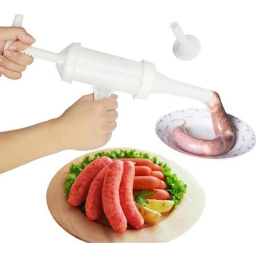 Manual Sausage Stuffer DIY Pork Mutton Meat Fillter Plastic Meat Maker Tool with Funnel Tube Kitchen Accessories Utensils 2022
