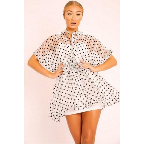 Sexy Womens Shirts Dress Mesh Lace Up Bandage See Through Party Evening Mesh Mini Dress Sheer Maxi Tulle Lace Mini Dress Spring