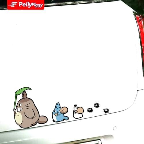 Totoro Cartoon Car Sticker totoro play with friends Lovely Car Styling Sticker Reflective Vinyl Decal Auto Decoration Decals