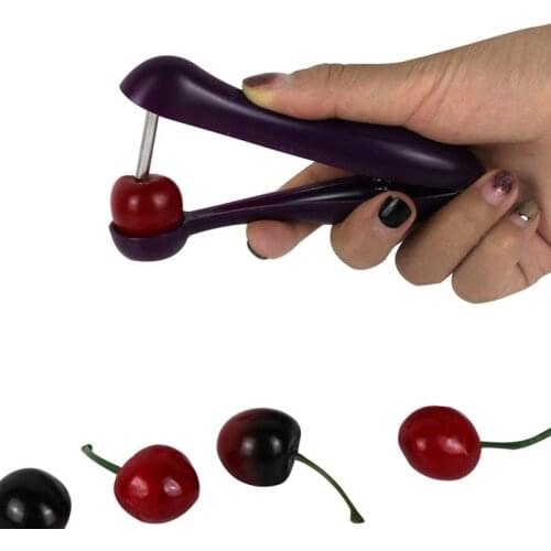 5.31" Cherry Olive Pitter Corer Fruit Core Remover Stoner Removal Easy Squeeze Grip Handheld Tool