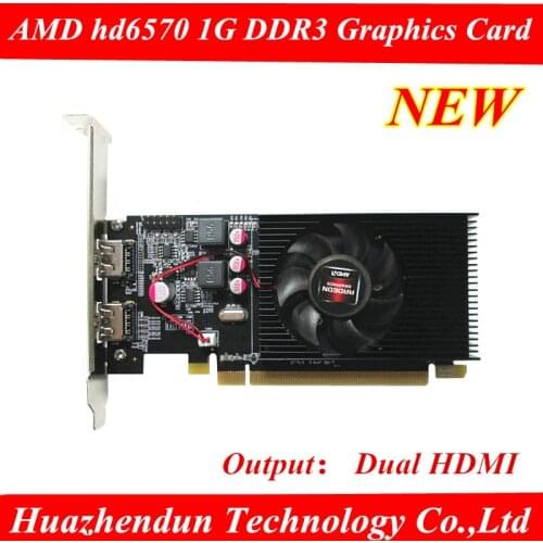 High-quality video card Brand new AMD hd6570 1G DDR3 dual hdmi dual-screen output graphics card full-height bezel supports HD