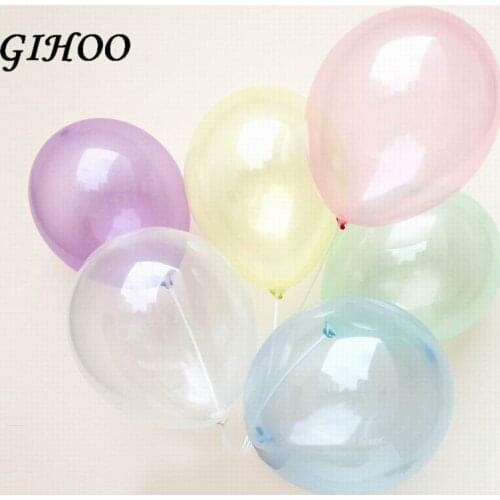 50/100pcs 10inch no wrinkle colorful Crystal Bobo Balloon Party Decor Transparent Clear Helium Bubble Balloon Wedding decoration