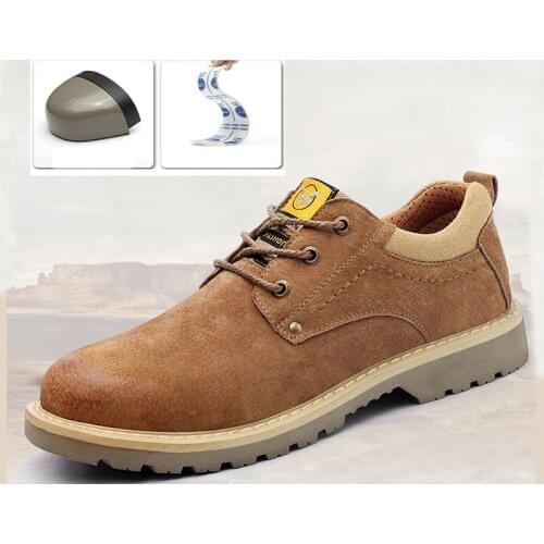 Steel Toe Safety Shoes Mens Womens Breathable Puncture Proof Construction Shoes Footwear Water Resistant Leather Work Boots