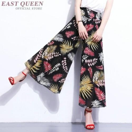 Hippie chic boho mexican Palazzo culotttes femme wide leg pants floral beach baggy ladies elegant pants DD1061 Y