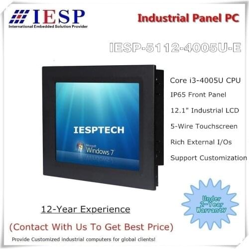 12.1 inch Industrial Panel PC, Core i3-4005U CPU, 4GB DDR3L, 64GB SSD, industrial HMI, touchscreen panel pc