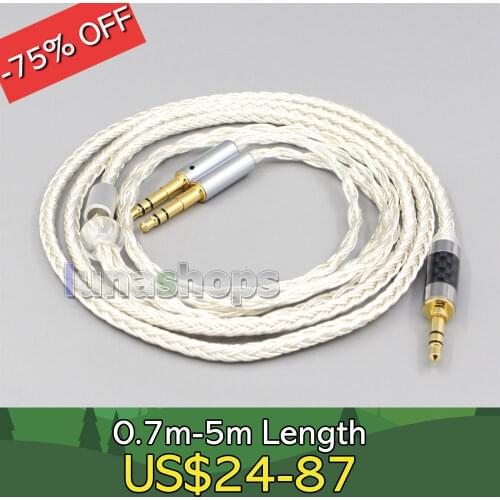 16 Core OCC Silver Plated Headphone Cable 7mm High Step For Beyerdynamic T1 T5P II AMIRON HOME Denon AH-D600 AH-D7100 LN007043