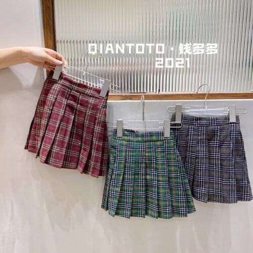2021 Korea style girls wollen plaid skirt autumn cotton fashion girls skirts kids clothes 4-10 years d