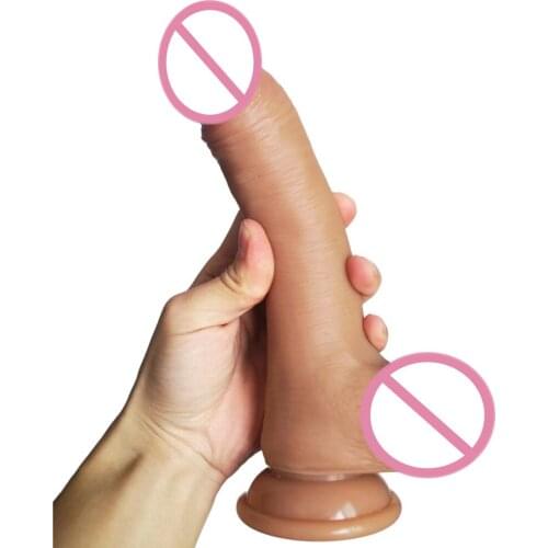 22*3.8CM Realistic Huge Dildo with Suction Cup large Penis Body-safe Double Layer Soft Silicone Big Dildo Sex Toys for Woman