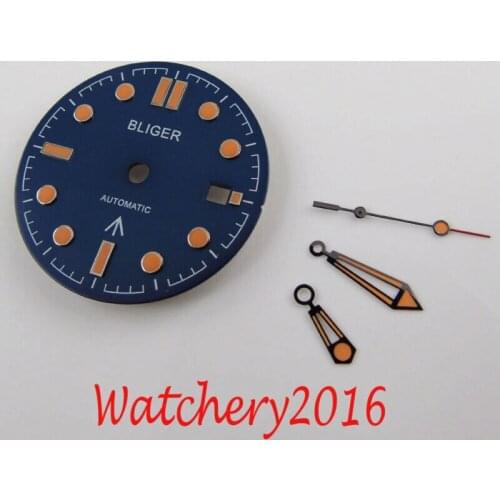31MM Bliger Blue dial + Watch hands fit Miyota 8215 821A series movement