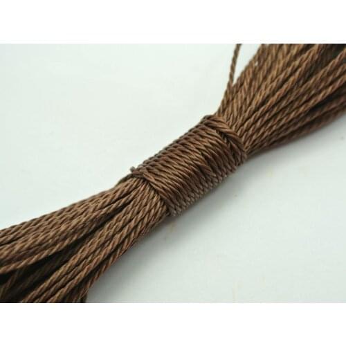 50 Meters Brown Waxed Polyester Twisted Cord String Thread Line 1mm