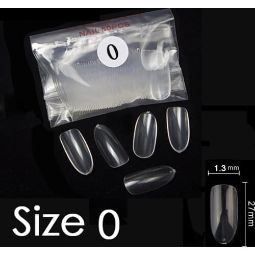 50Pcs/Pack Transparent False Nails Elegant Long Oval Full Cover Nails Tips Fake Nails Gel Art Acrylic Manicure Nail Art Tools