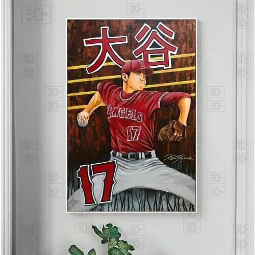 Anime Canvas Painting Talented Baseball Player Ohtani Shohei Print Posters Cartoon Wall Art Pictures for Living Room Home Decor