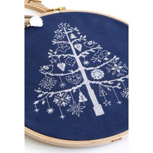 -White Christmas Tree 26-29 Cross Stitch Set Cross-stitch Kit Embroidery Needlework Craft Packages Cotton Fabric Floss