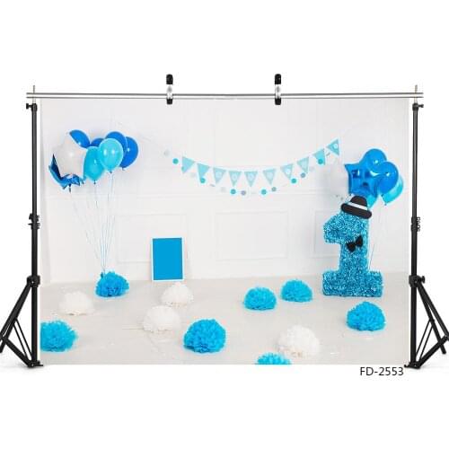 White Wall Balloon Floor Background For Baby Shower Kid 1 First Birthday Party Decoration Photography Backdrop Photo Studio Prop