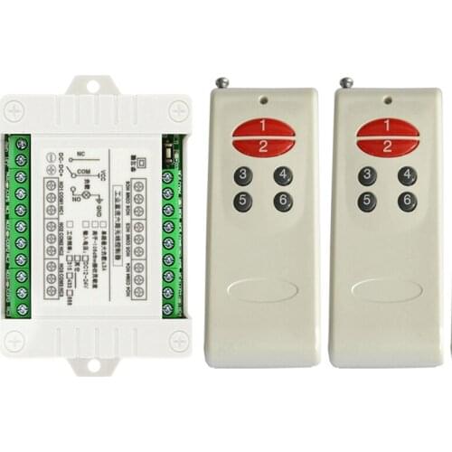 DC 12V 24V 6 CH RF Wireless Remote Control Switch Remote Control System 6CH Relay Receiver +6 Button Transmitter,315/433 MHz