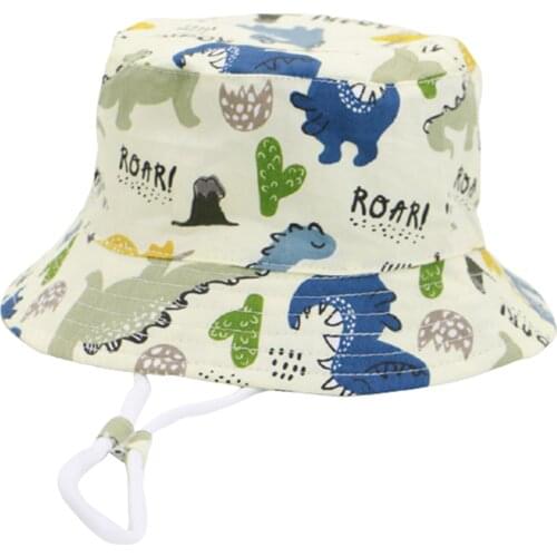 Fashion For Kids Cute Beach Sun Protection Girls Boys Gift Printed Outdoor Summer Fisherman Hat Hiking Cartoon Cotton Blend