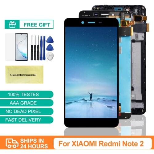 For Xiaomi Redmi Note 2 LCD Display Touch Screen Digiziter Aseembly With Frame Replacement For Xiaomi Redmi Note 2 LCD Screen