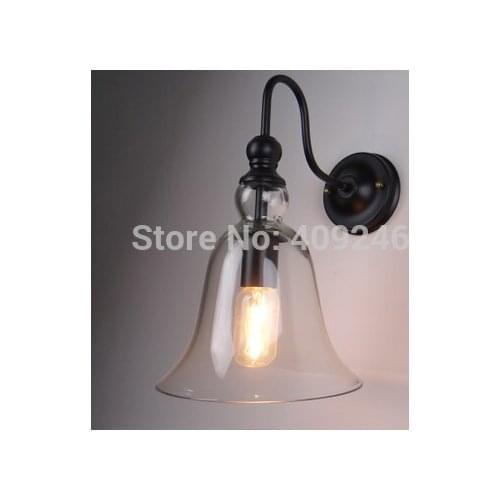 Edison Vintage Style Lamp RH Loft Clear Glass Bell Wall light 20CM Cafe Bar