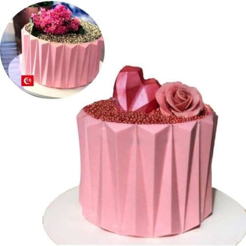 Cake Tools Cake Moulds 3D Tringle Pattern Cake Stencil DIY Lace Cake Stencils Chocolate Mousse Cream Cake Mold Decorating Tool