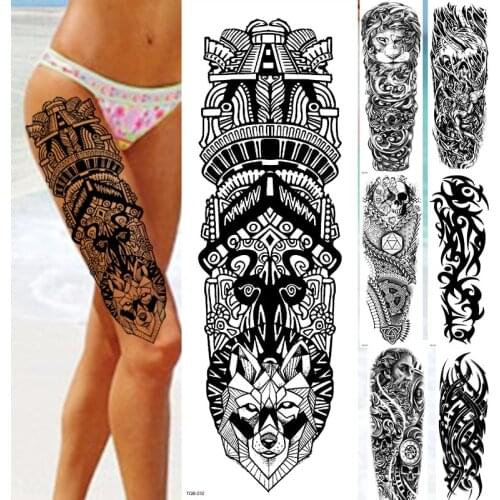 Fake Tattoo Sticker Fox Cuckold Wolf Waterproof Tatoo Sex Women Cuckold Arm Leg Chest Temporary Tattoos Man Boy Tattoo Stickers