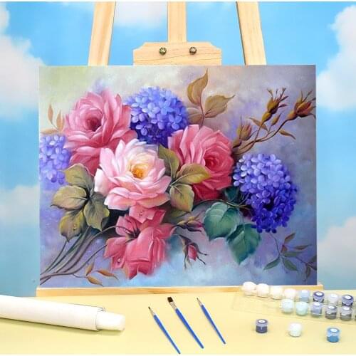 Art Flower Painting By Numbers Complete Kit Oil Paints 40*50 Canvas Painting Home Decor Crafts For Adults Handicraft Art