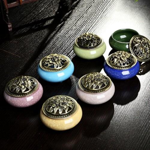 Ceramic Incense Burners Portable Porcelain Censer Buddhism Incense Holder Home Tea house Yoga Studio 2pcs Incense Gift