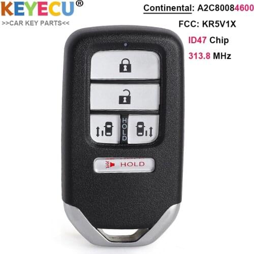 KEYECU for Honda Odyssey 2014 2015 2016 2017 Smart Remote Car Key,Fob 4 /4+1 Button, 313.8MHz FCC: KR5V1X A2C80084600