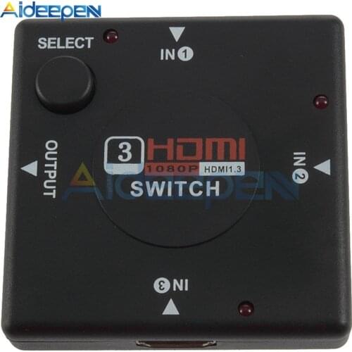 3 Input 1 Output HDMI Switch Switcher HDMI Splitter HDMI Port for PS3 PS4 Android 1080P HUB Adapter