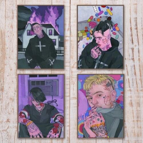 Red Hip Hop Rapero Lil Peep HD Print Modular Pictures Canvas Painting Poster For Living Room Home Decor Wall Art No Framework